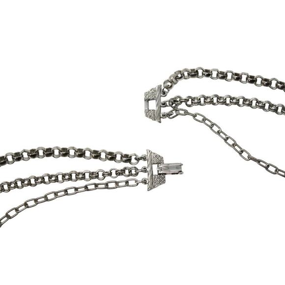 Vintage 3 Strand Chain Necklace w Three Unique Butterfly Pendants 18" - Hey Viv - Picture 5 of 6